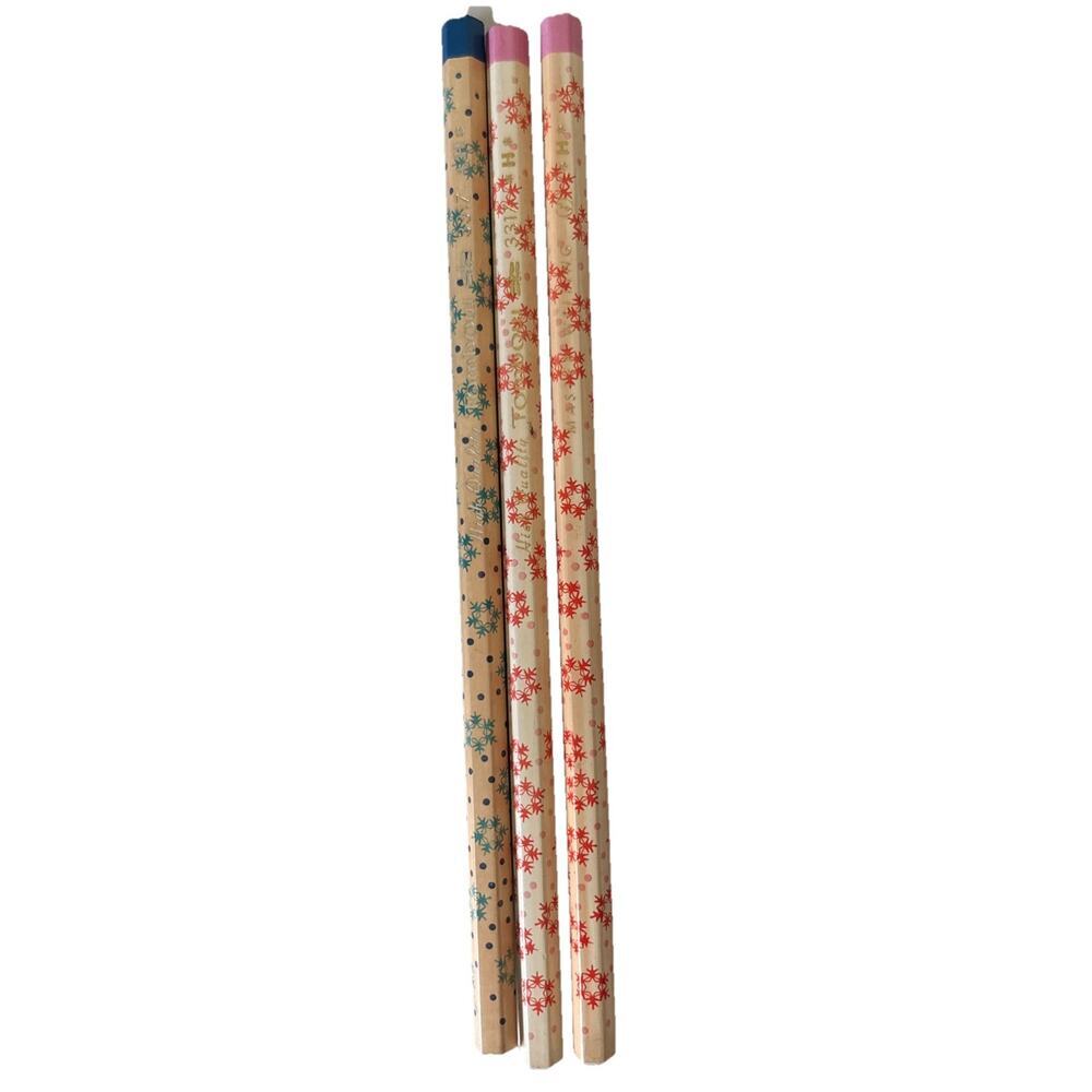 3 Tombow Snowflake pencils 3312 HB - Made in Japan Vintage High Quality